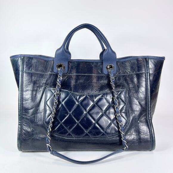 Chanel Glazed Calfskin Large Deauville Tote Bag - Picture 3 of 14